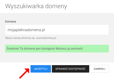 wyszukaj dostępność domeny